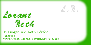 lorant neth business card